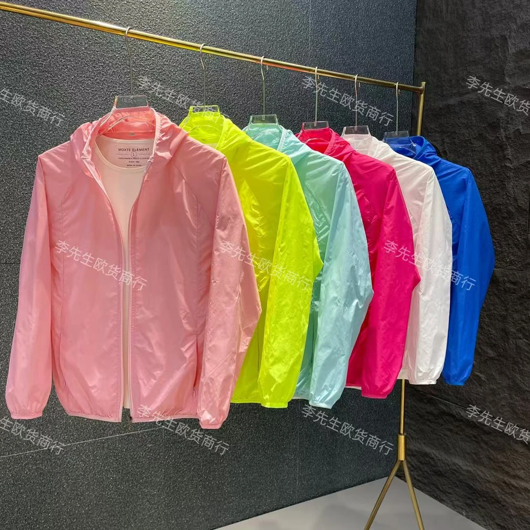 夏季外套防紫外线连帽运动户外情侣透气薄款速干休闲外套紫色短裤