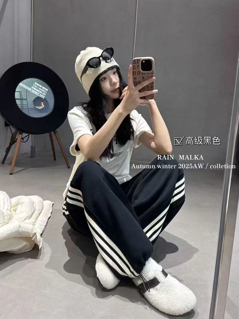 无运险【JIAXUPANG】三条杠加绒卫裤