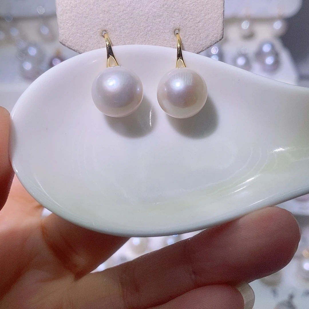 淡水珍珠耳饰银S925镶嵌尺寸11毫米