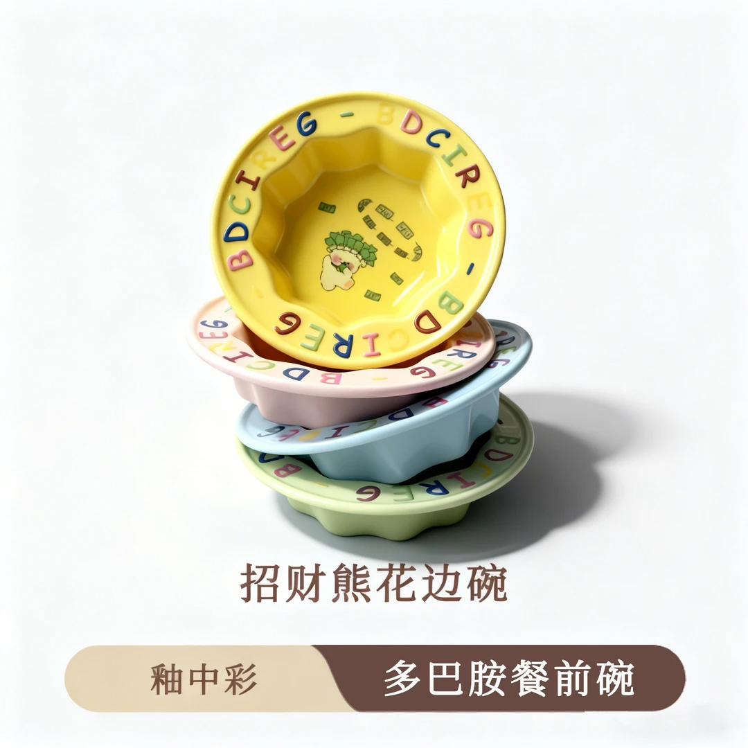 花边陶瓷曲奇边猫碗新款宠物食盆水碗罐头碗ins风可爱小狗碗新款