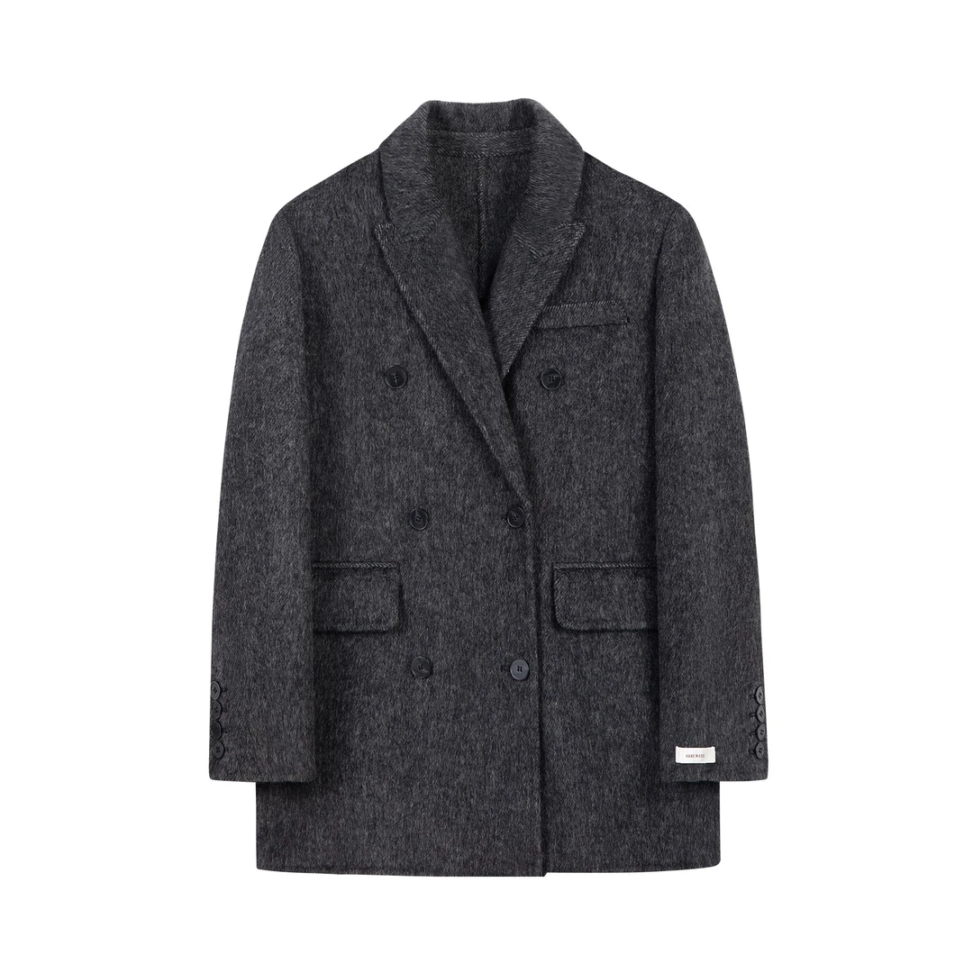 2025秋冬气质时尚女士羊毛西装大衣一手长短款