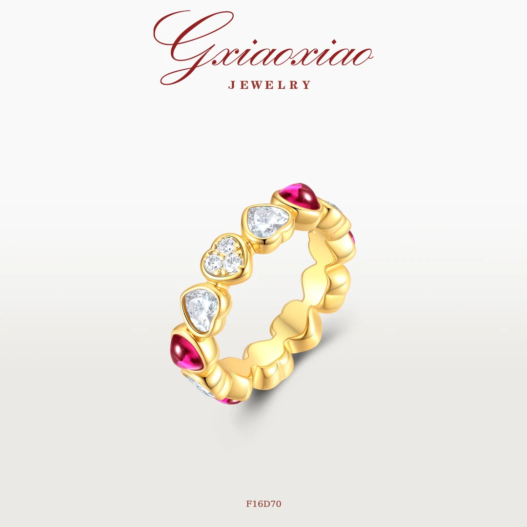 G XIAOXIAO 【恋心】时尚气质轻奢高级百搭爱心戒指 F16D70新年礼物