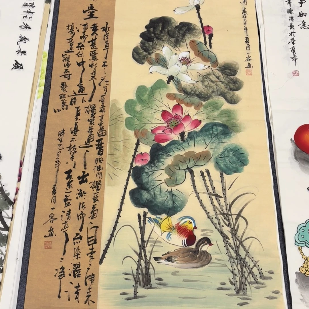 国画140×70精品荷花