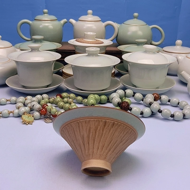 杯重工跳刀冰花抖笠杯原矿原釉原产地