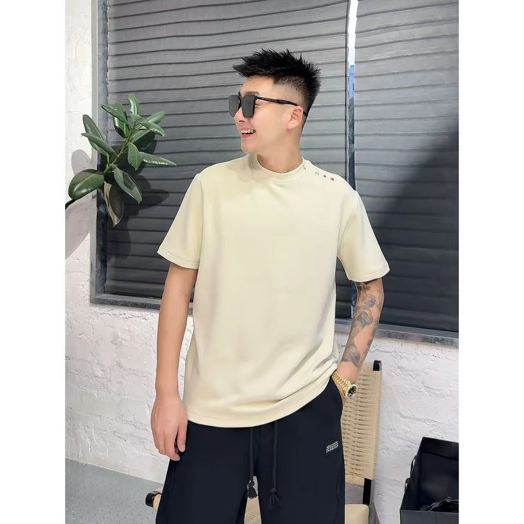 YULE语乐/77788刺绣灯笼短袖卫T双面磨毛加厚正肩圆领打底衫T恤