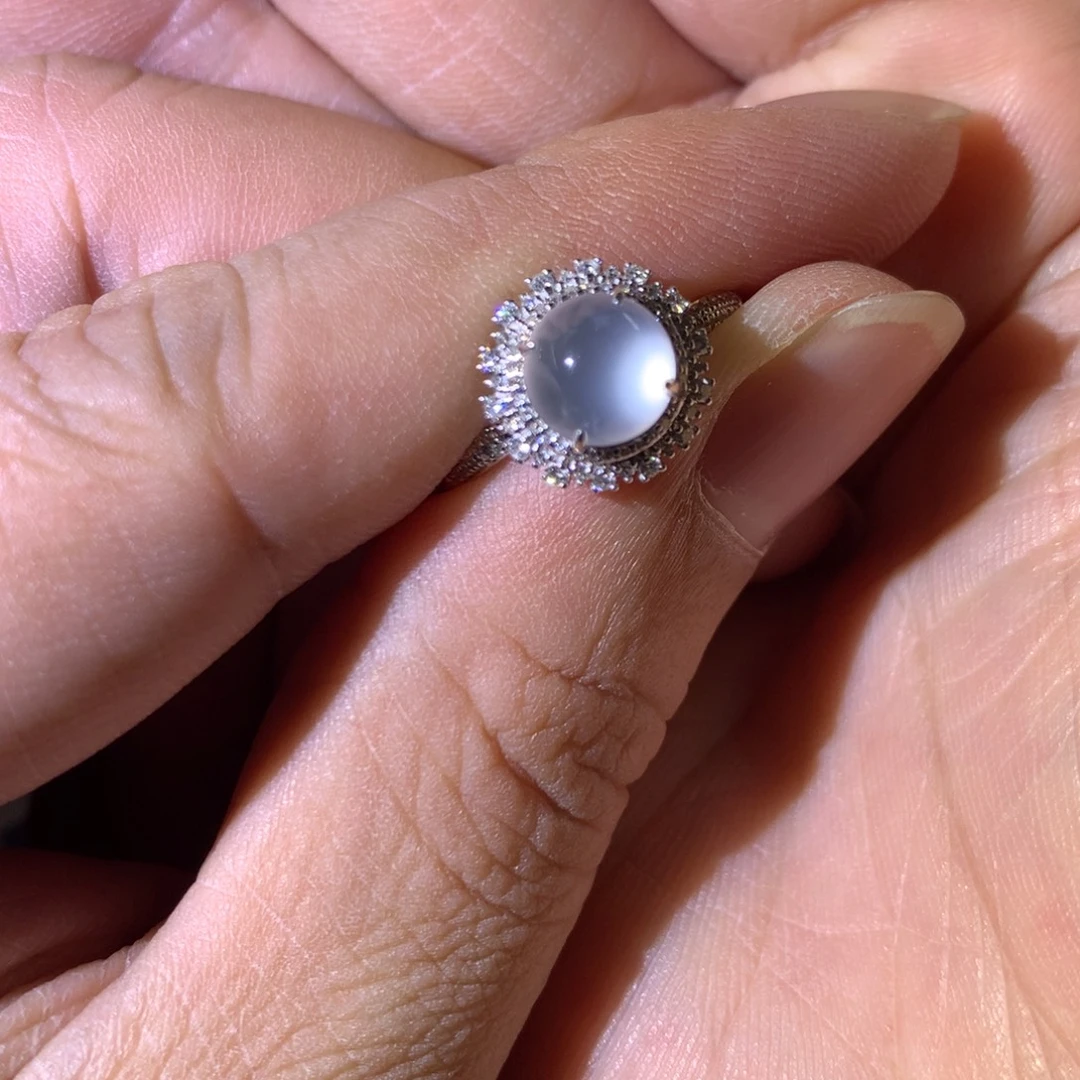 翡翠18K金镶嵌戒指翡翠