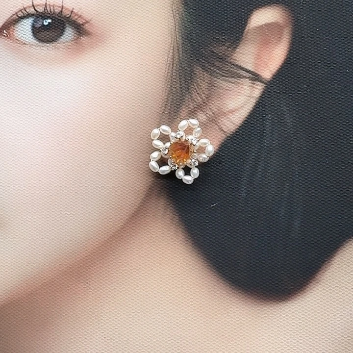 淡水珍珠发饰银S925镶嵌