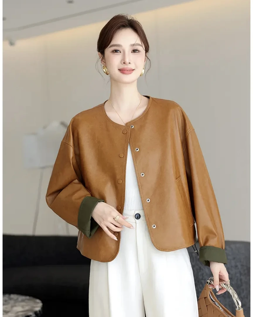 显瘦减龄洋气轻奢设计时尚百搭进口绵羊皮皮衣外套2025新款韩版