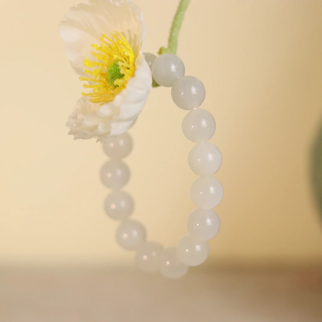 ZC10A18499[原创]和田玉白玉素圈手串（多样性发货)