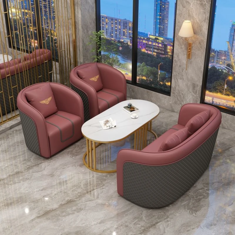 轻奢酒店会所接待洽谈沙发茶几组合宾利商务版办公会客大沙发桌椅