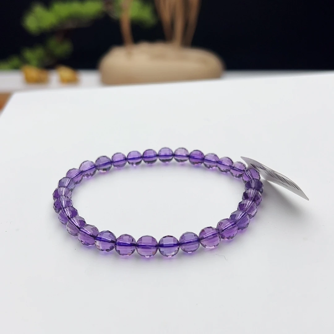 芽***儿未镶嵌水晶手链紫水晶6mm+9.69