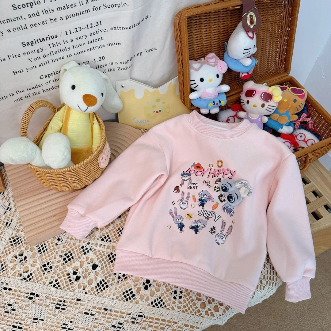 【新疆包邮】儿童一体绒兔子警官卫衣A886