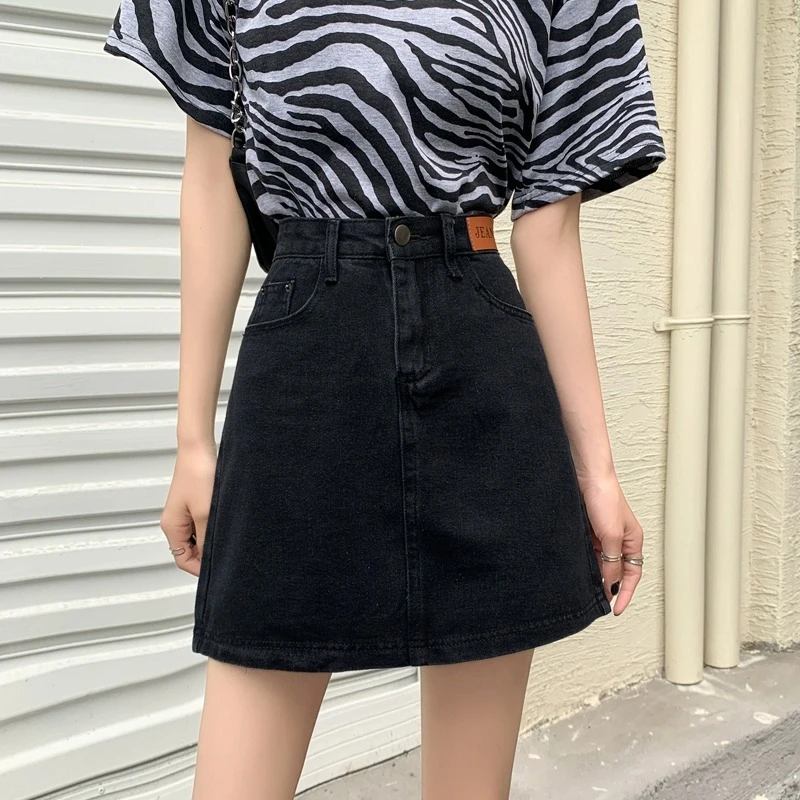 黑色牛仔短裙半身裙女款爆款2025新款高腰显瘦夏季薄款包臀a字裙