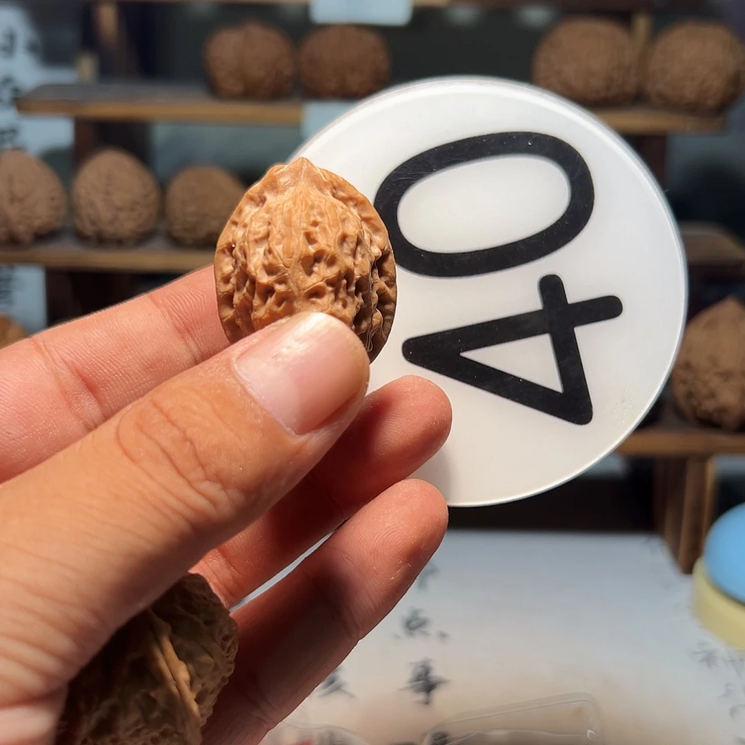 有***巴文玩核桃，白色40号