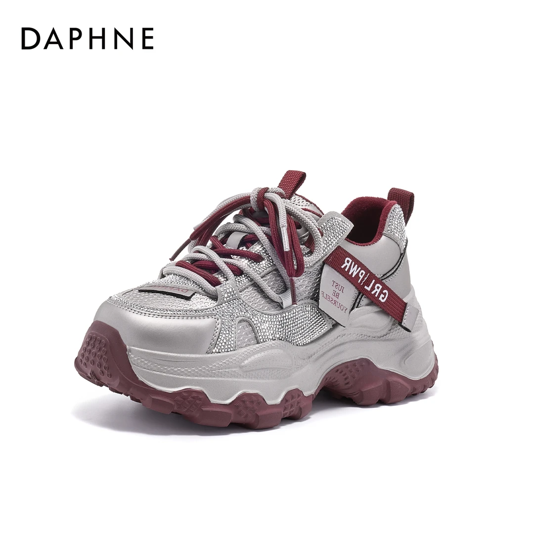 【宋茜代言】达芙妮新款厚底增高极简风时尚百搭加绒舒适老爹鞋zb