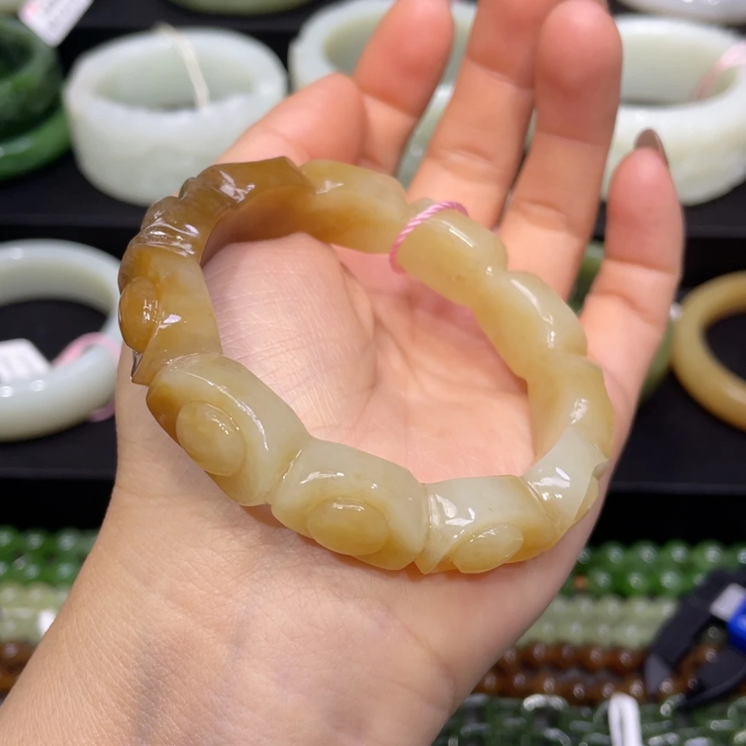 和田玉手镯55圈口 编号17未镶嵌