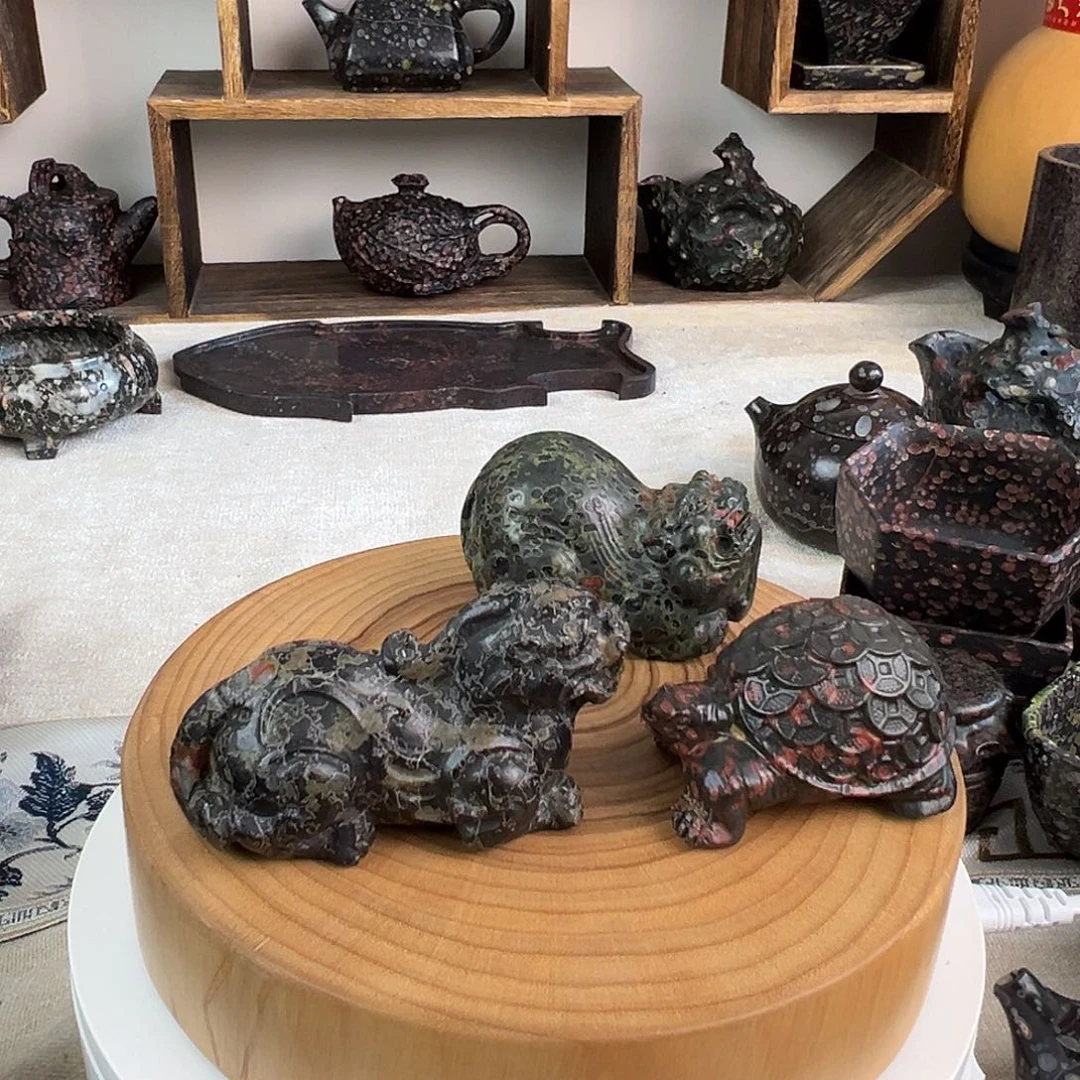 梅花玉茶宠茶摆件