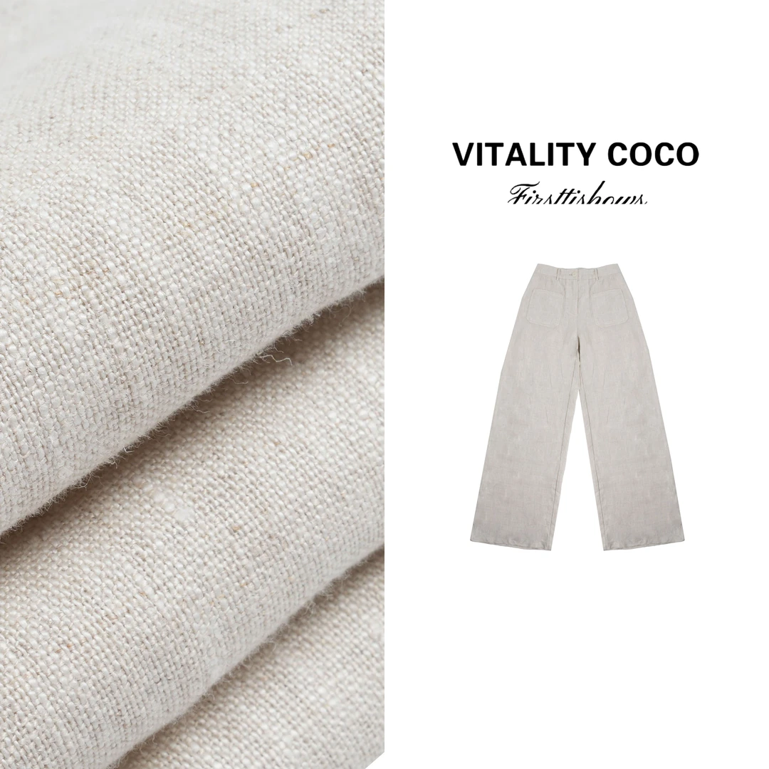 VITALITY COCO·LP系列 女款秋季设计款100%亚麻休闲裤-2305
