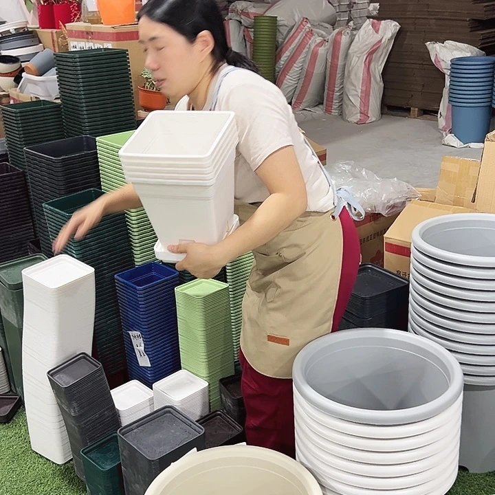 正品方盆口20高22白色带托5只