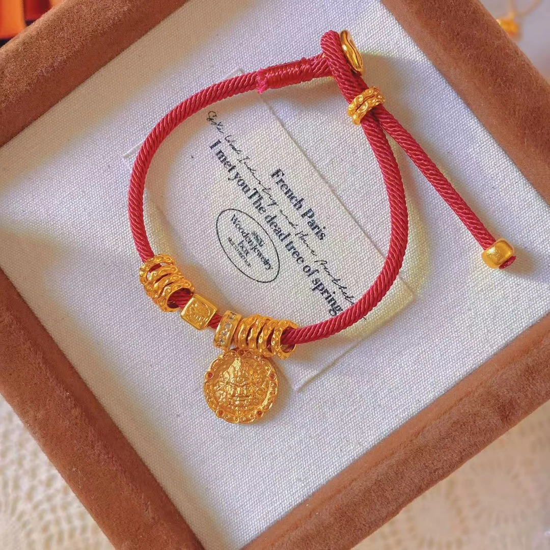 QIAMI AC 洽米高定【黄财神红绳手串】新国潮时尚百搭年轻款