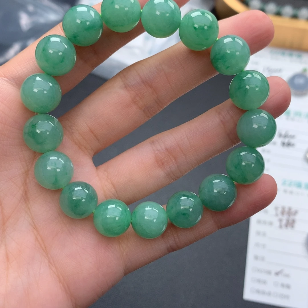 未镶嵌手链翡翠翡翠圆珠手串卡11.2
