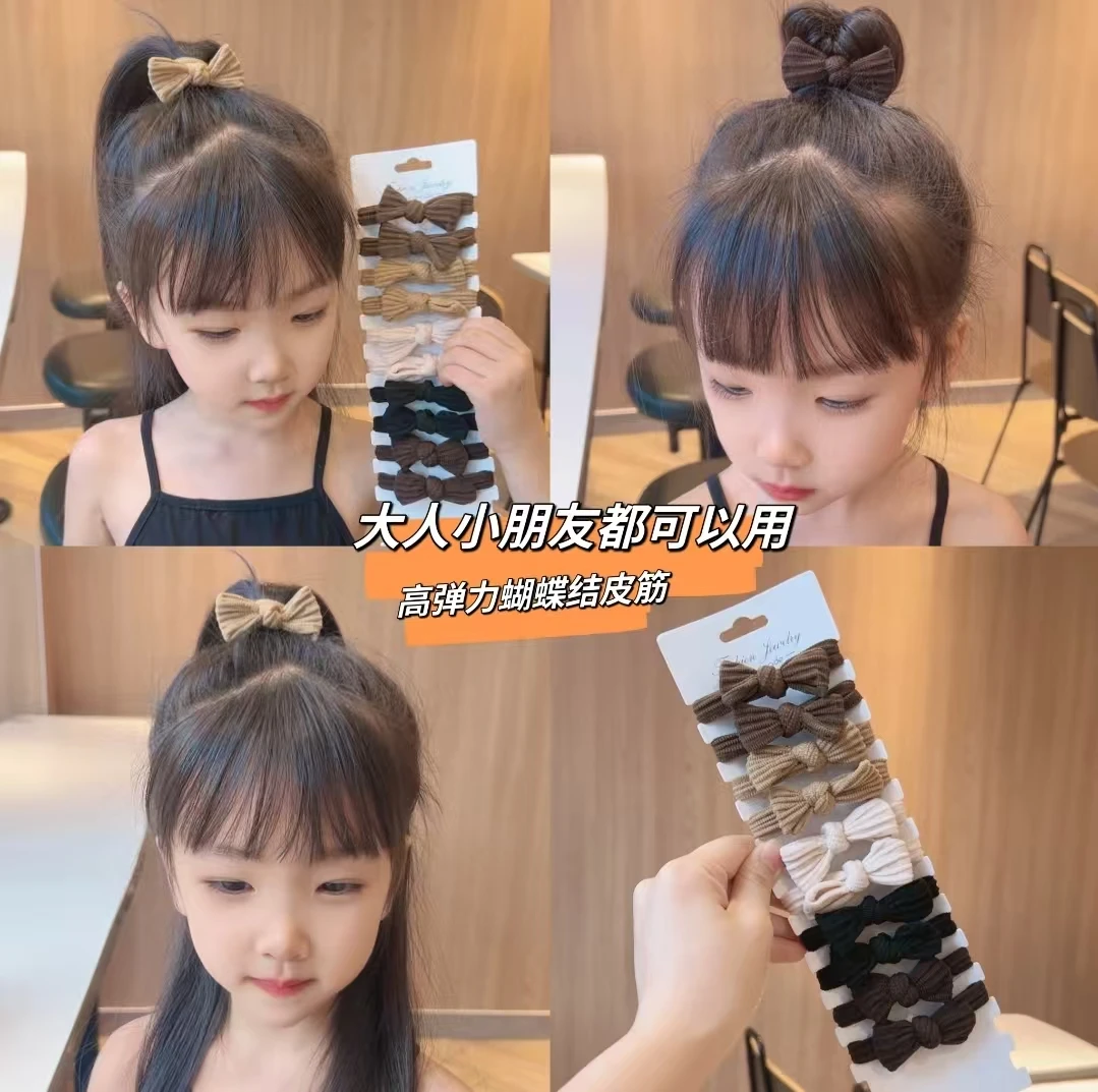 开学季简约蝴蝶结发绳扎马尾不伤头发饰高高弹力加粗橡皮筋发圈