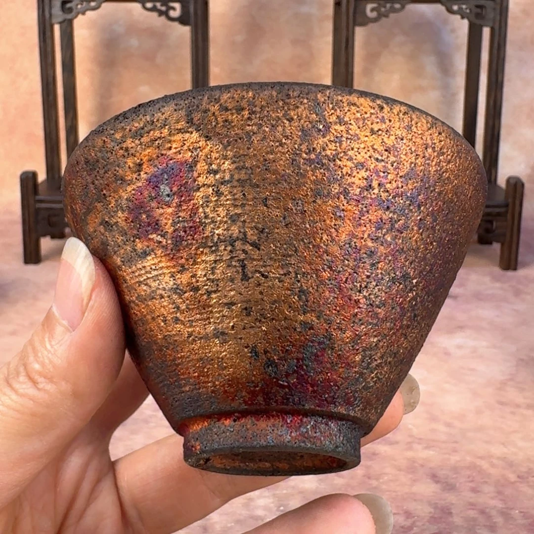 荥经黑砂炸福利窑彩微瑕斗笠杯不退不换介意勿拍13