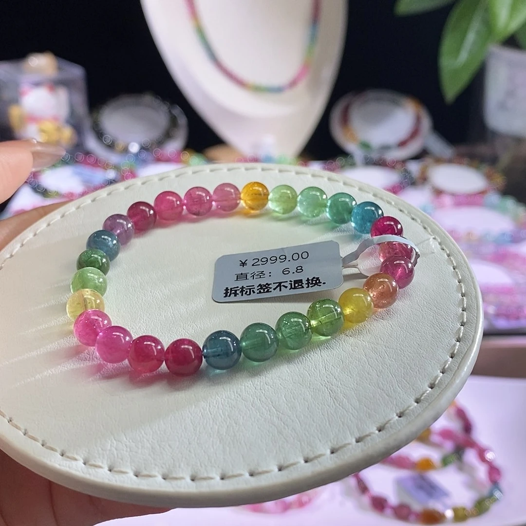 未镶嵌手链碧玺艳丽