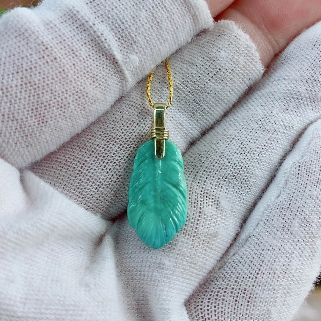 绿松石珠宝奇石银S925镀金镶嵌