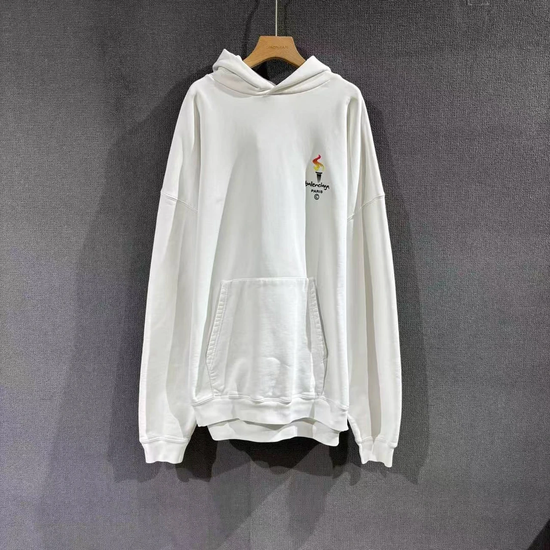 99新 Balenciaga/巴黎世家 （pm）火炬刺绣帽衫卫衣 99新m码/8155