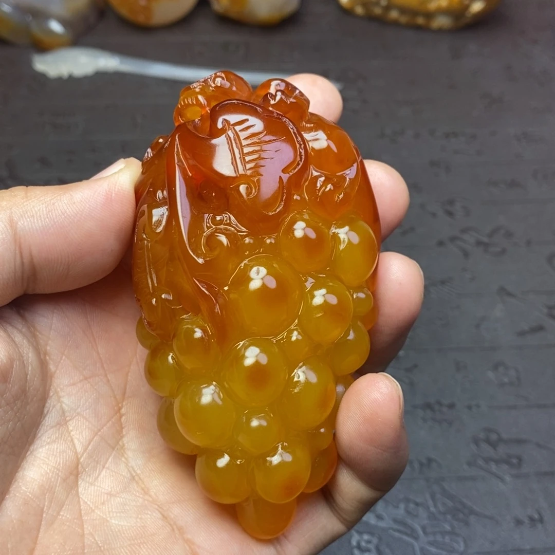 未镶嵌时尚潮流手把吊坠玛瑙/玉髓穆*