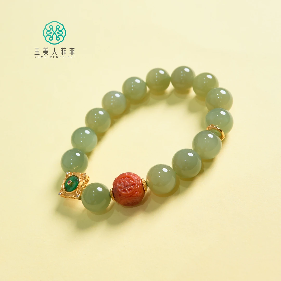 石惑珠宝*和田玉单圈手串约12mm-多样性发一