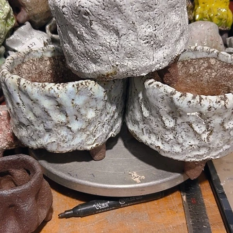 九***字粗陶花盆手工花盆制作