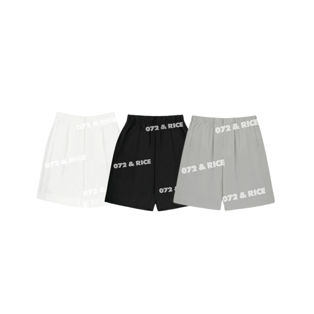 072 & RICE【舒柔特短裤】夏季休闲半橡筋腰拉链短裤 32LK79