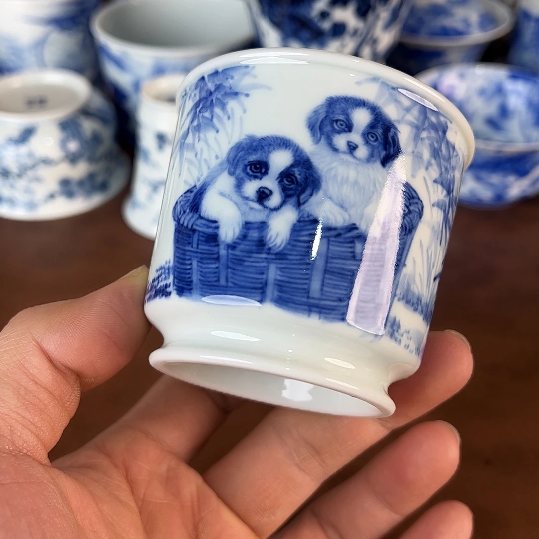 短***夏瓷片景德镇全手工手绘陶瓷