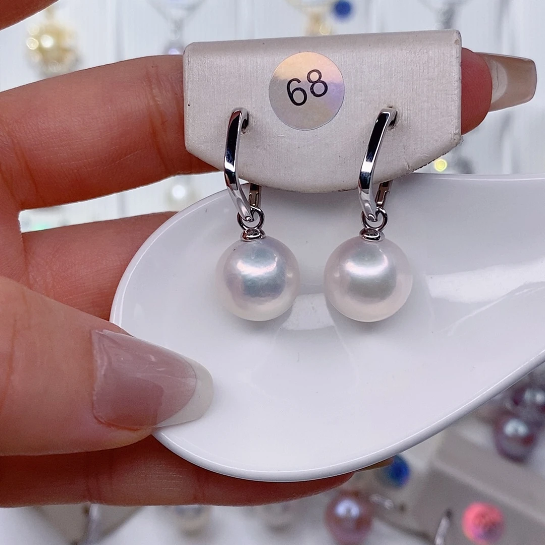 晴***儿淡水珍珠耳饰银S925镶嵌12➕