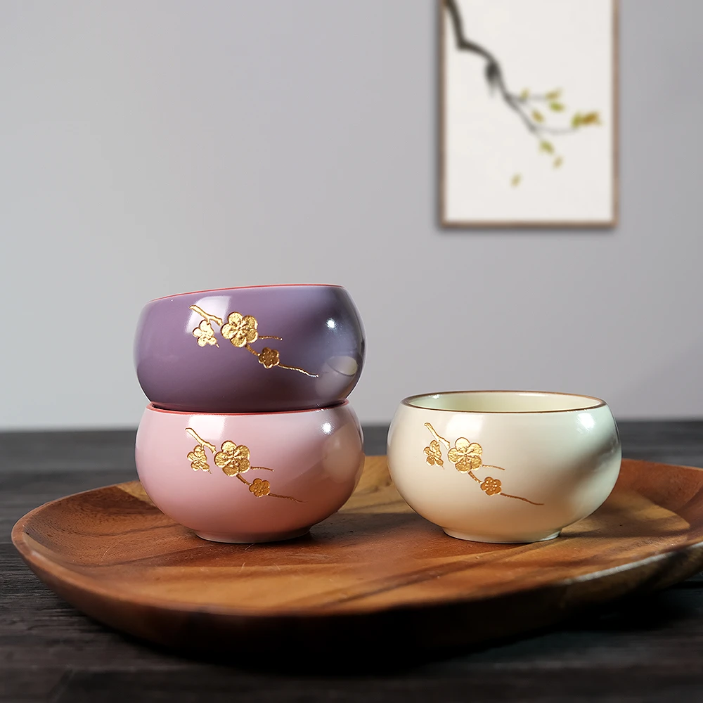 汝窑陶瓷主人杯[梅花]可开片单个杯-755