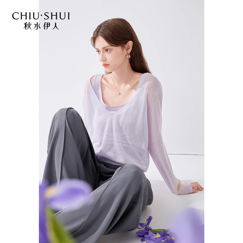 【陈大可】秋水伊人简约百搭圆领时尚套装2024夏新款女软糯圆领宽松