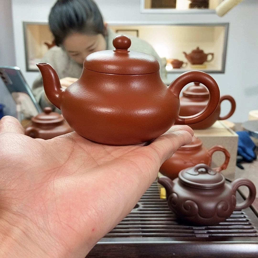 紫砂茶壶朱泥君德170cc