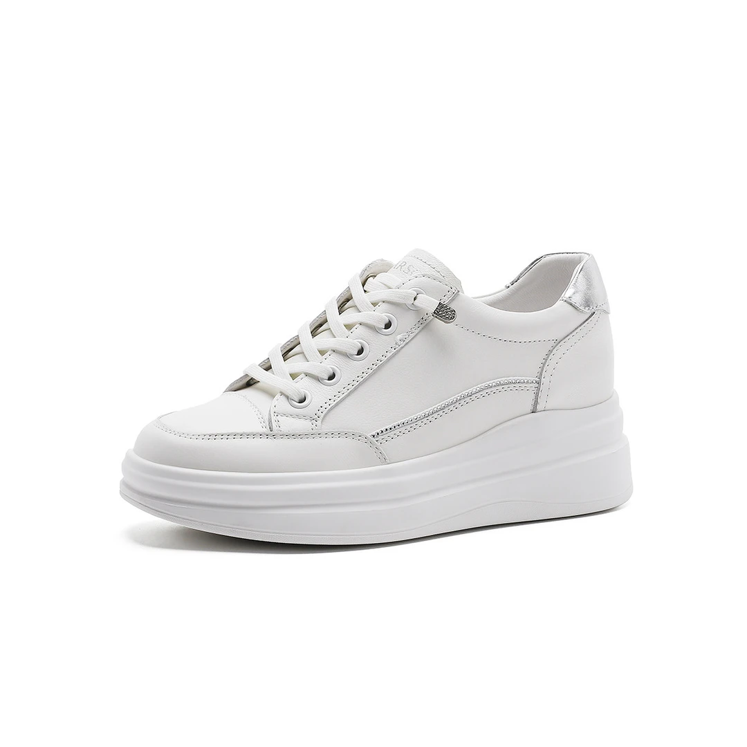 Harson/哈森春款厚底小白鞋增高深口女时尚百搭休闲鞋HC240301