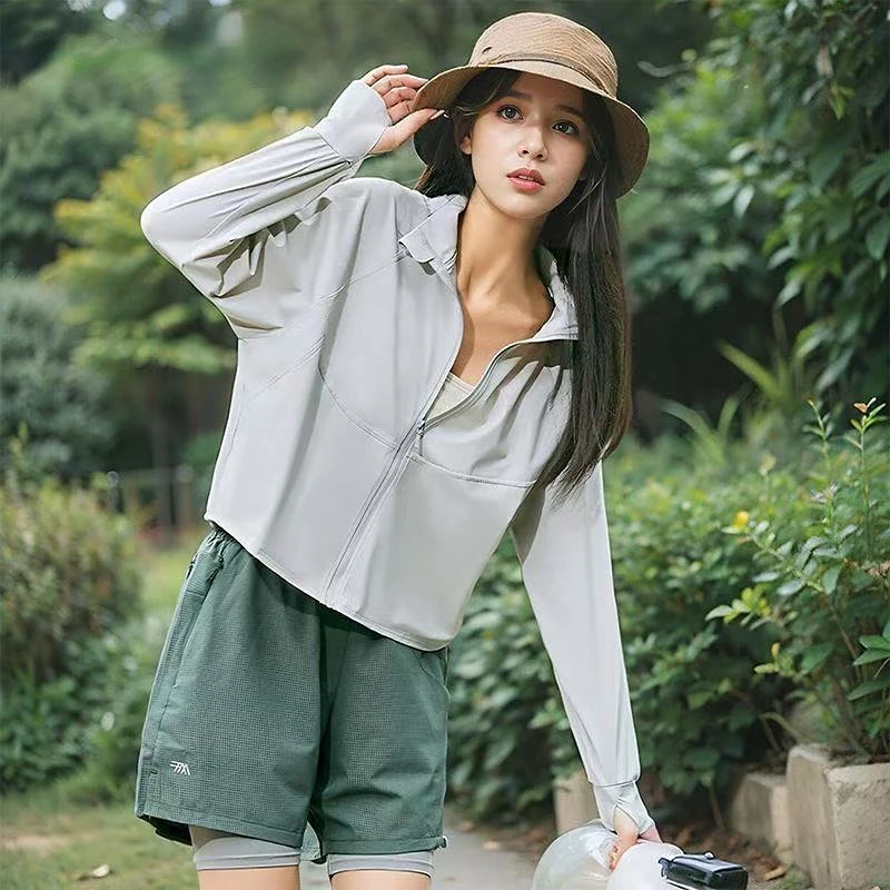 原纱防晒衣女2025新款夏季防紫外线立领宽松薄外套防晒冰丝防晒服