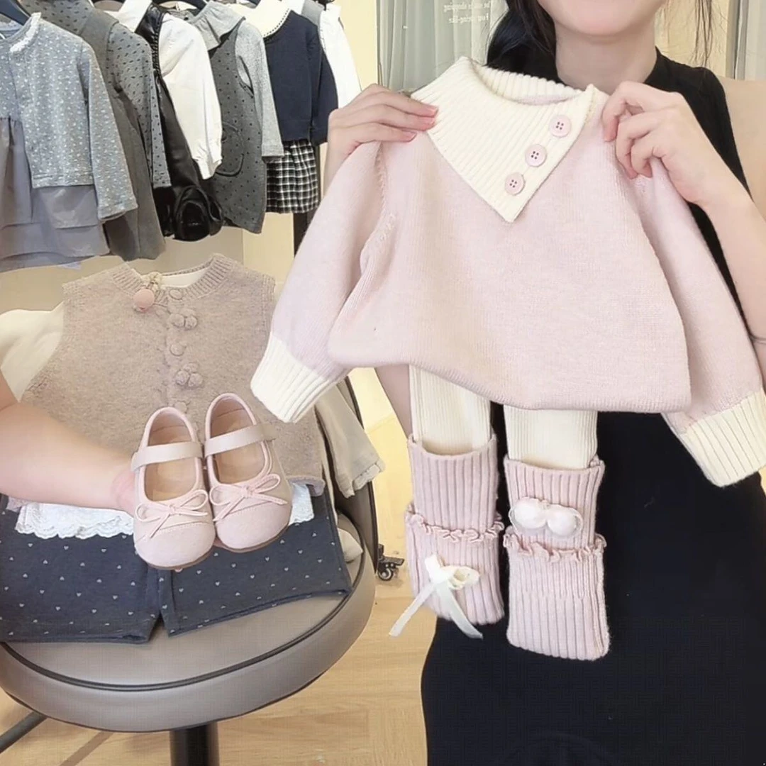 女童套装秋季2025新款时尚女宝宝春秋女童女12宝宝背带裤套装