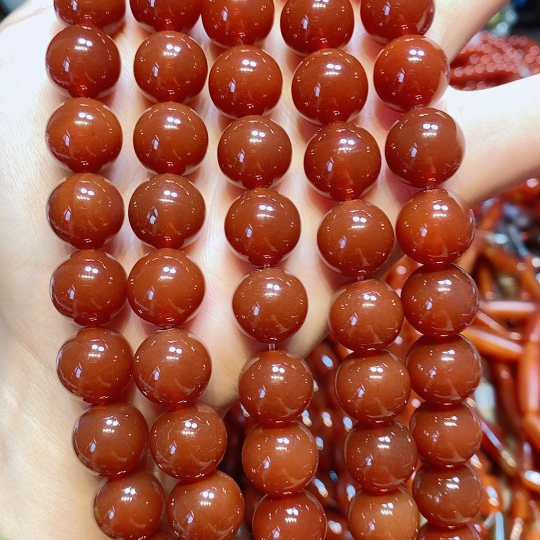 玛瑙/玉髓散珠红玛瑙A货14mm一条