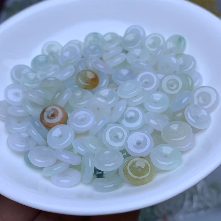 翡翠散珠卡9冰平安扣20个