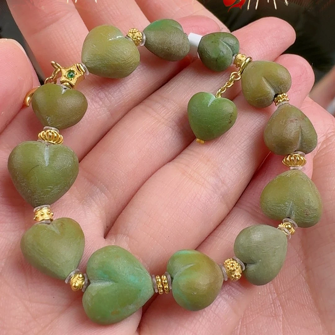 绿松石珠宝奇石18K金镶嵌