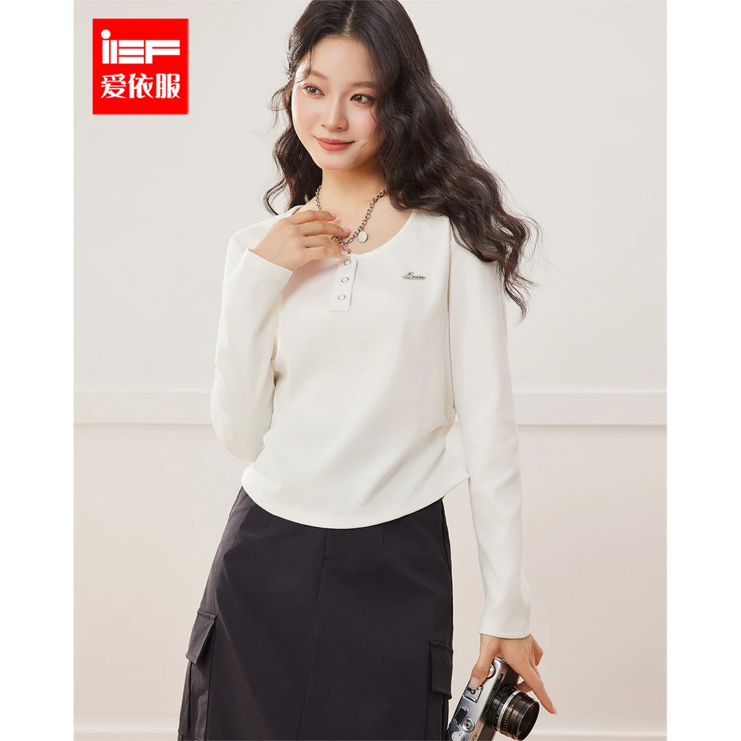 IEF/爱依服大码女装2025春季新款韩版简约休闲通勤百搭上衣