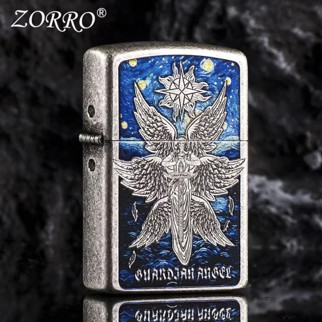 【佐罗二代】鎏银星空下的天使煤油打火机（需自行加油）z