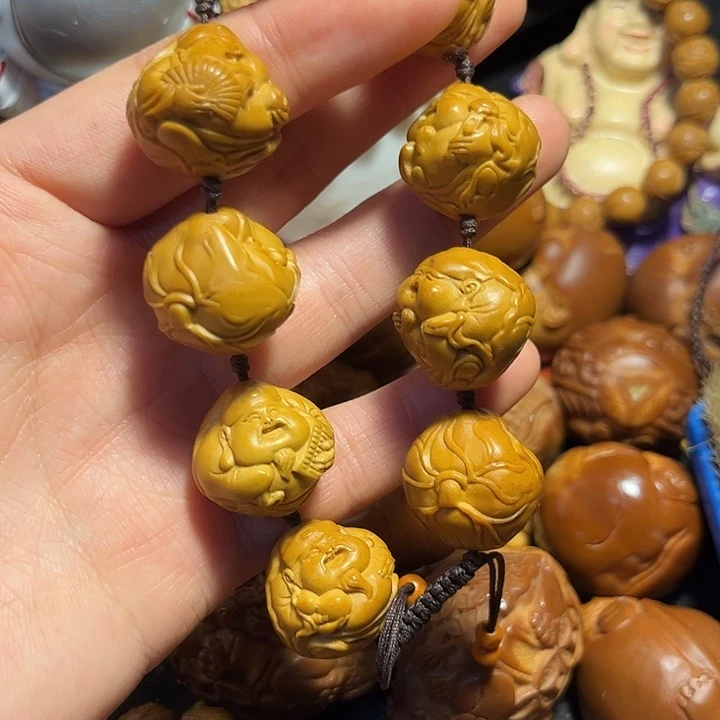 橄榄核手串/手链荷叶财神