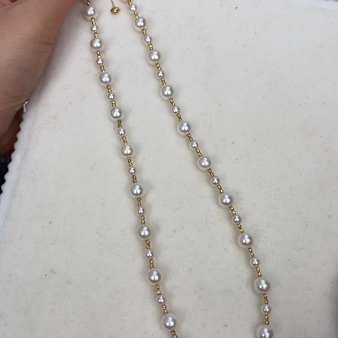 颈饰18K金镶嵌海水珍珠4-7.5mm