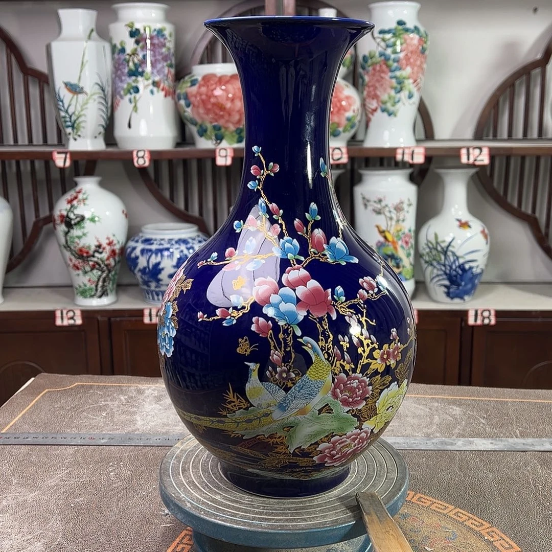 陶摆件景德镇陶瓷赏景泰蓝